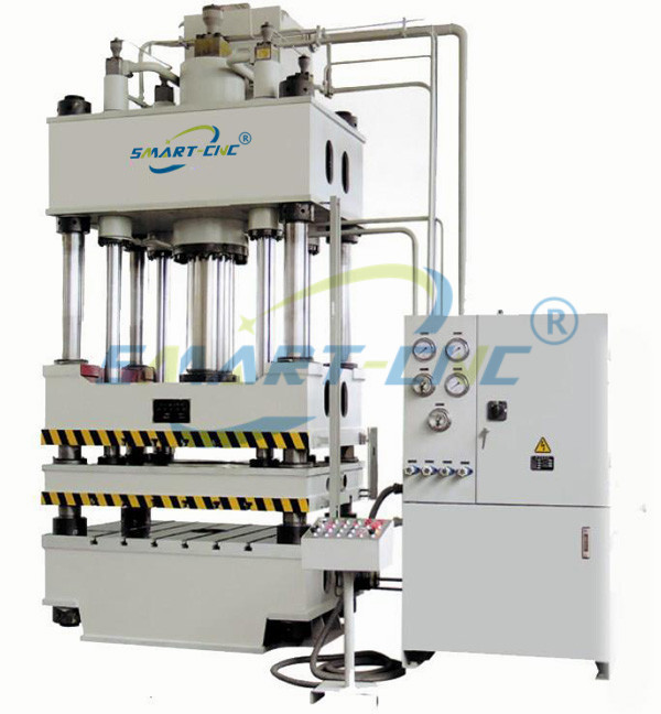 White Benchtop Hydraulic Press Equipment 3 Beam 4 Column Structure High Reliability